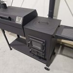 Square Oven/Grill/Smoker Set with Cast Iron/Glass Door, D45 cm
