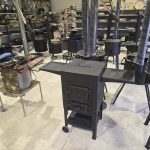 Печь с полками и трубой, квадратная D40см